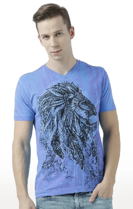 Thermal Short Sleeve TopsHuetrap Blue Mens Short Sleeve Graphic Printed Tshirt-HT17MKGRATQB00523