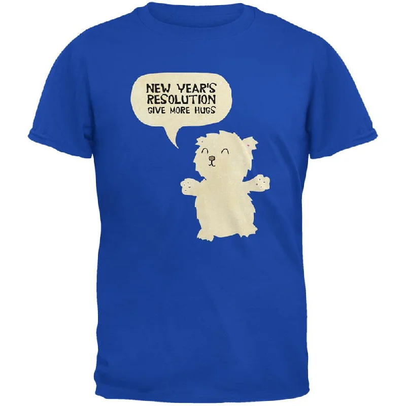 Layered T-ShirtsNew Year's Give More Hugs Royal Adult T-Shirt