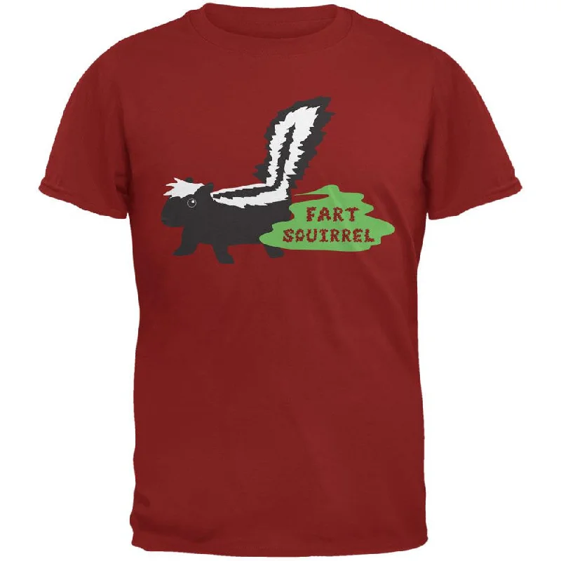 Tasseled T-ShirtsFart Squirrel Skunk Cardinal Red Adult T-Shirt