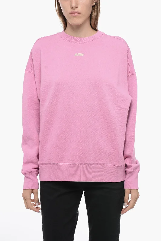 CrewnecktrendsetterAutry Solid Color Crew-neck Sweatshirt with Contrasting Logo