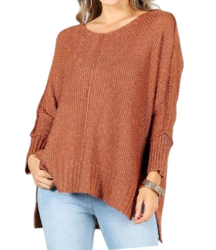 Women's sleeveless topsMarley Oversized Sweater In Rust