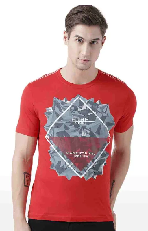 Graphic Short Sleeve TopsHuetrap Red Mens Short Sleeve Graphic Printed Tshirt-HT17MKGRARED00600