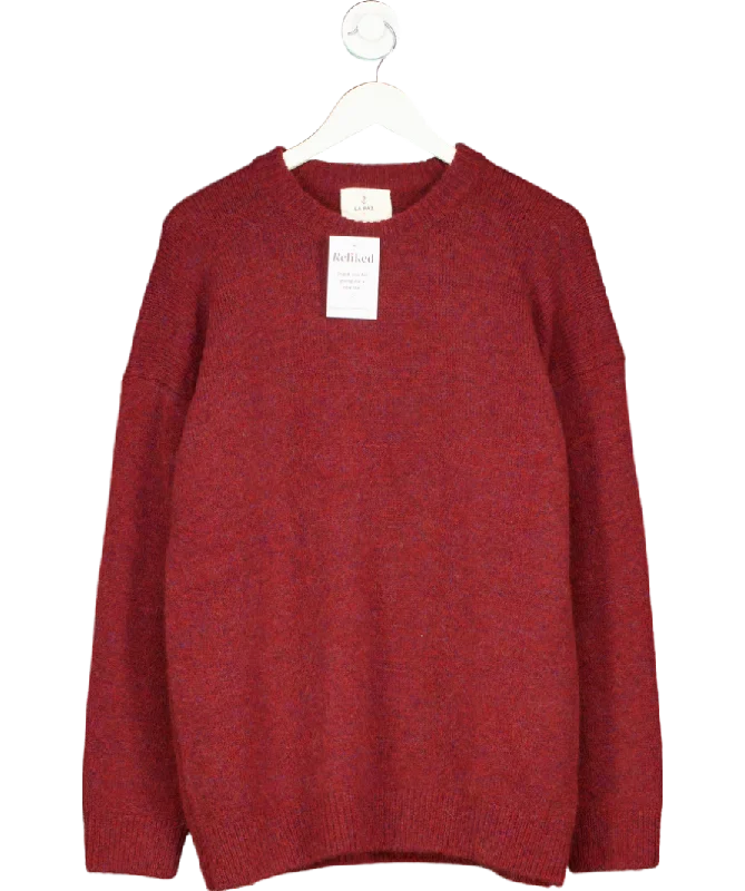 CrewnecksceneLa Paz Red Wool Alpaca Blend Crew Neck Jumper UK M