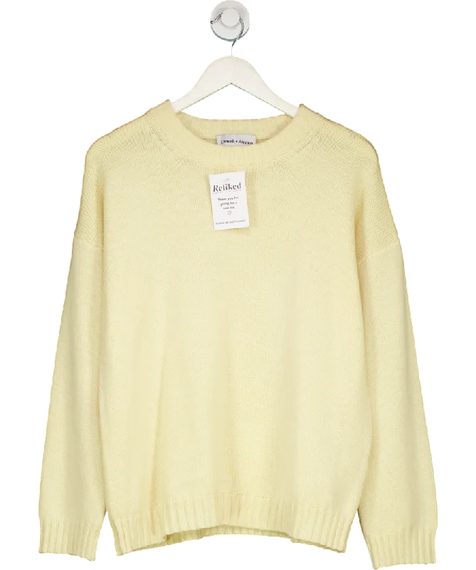 CrewneckcommunityOrwell & Austen Yellow Crew Cashmere Wool Blend Sweater UK S