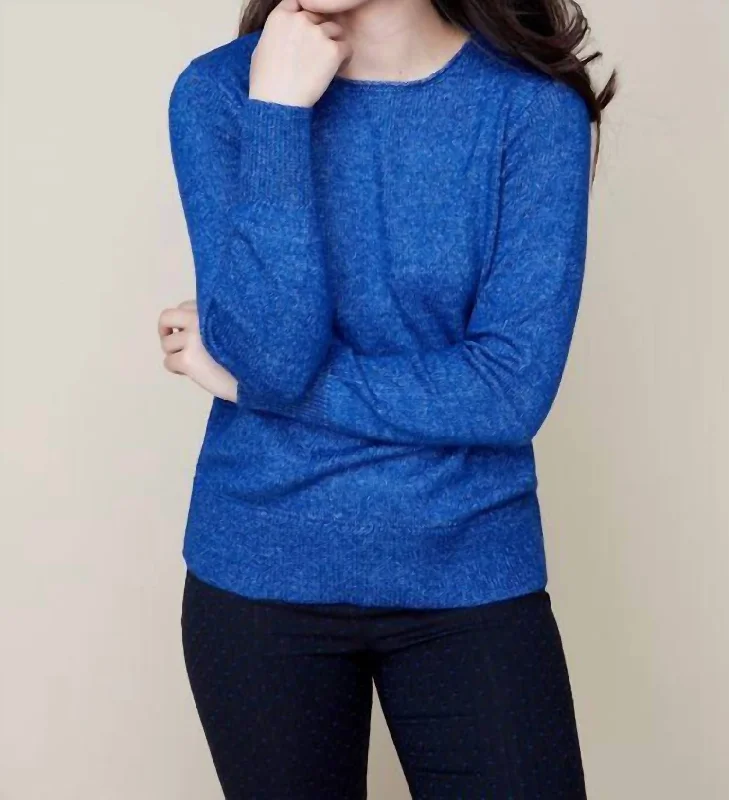 Crew Knit Pullover Sweater In Lapis