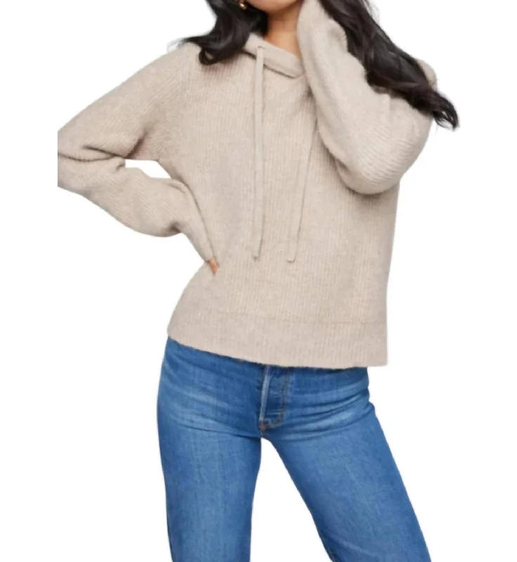 Mesh-Lined HoodiesAlanis Pullover Hoodie In Heather Taupe