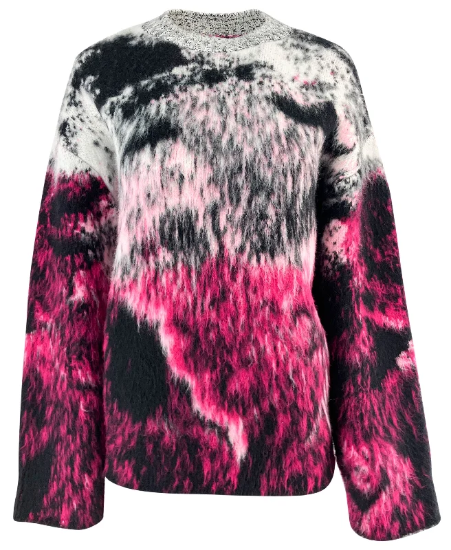 Large women's stretch topsThe Attico Oversized Sweater in Fuchsia, Black, and White