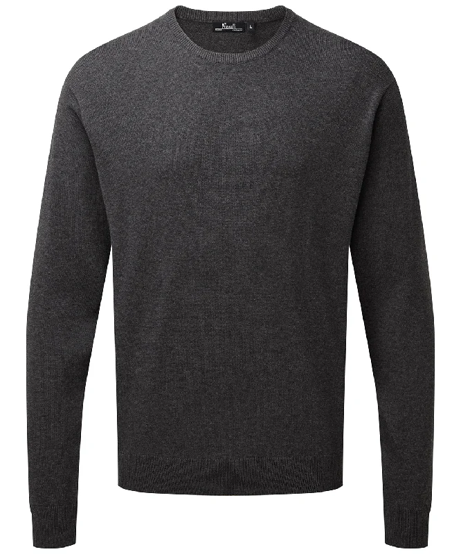 CrewneckinnovationCharcoal - Crew neck cotton-rich knitted sweater