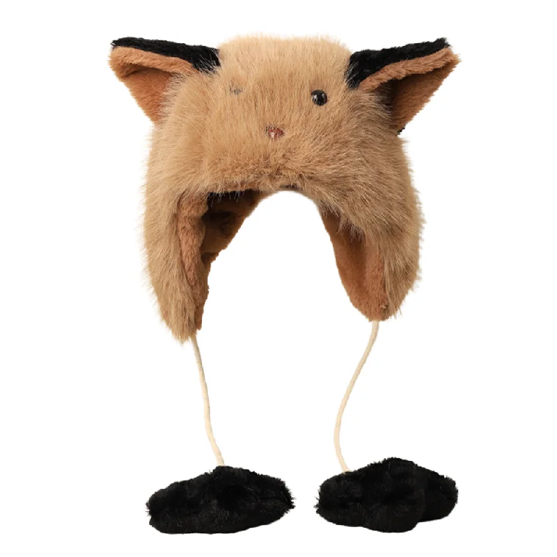 Women's beach topsRaccoon Windproof Plush Hat