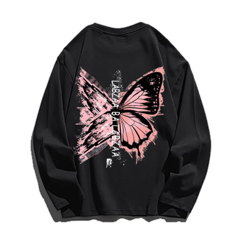 Collaborative SweatshirtsCasual Red Butterfly Letter Hoodie