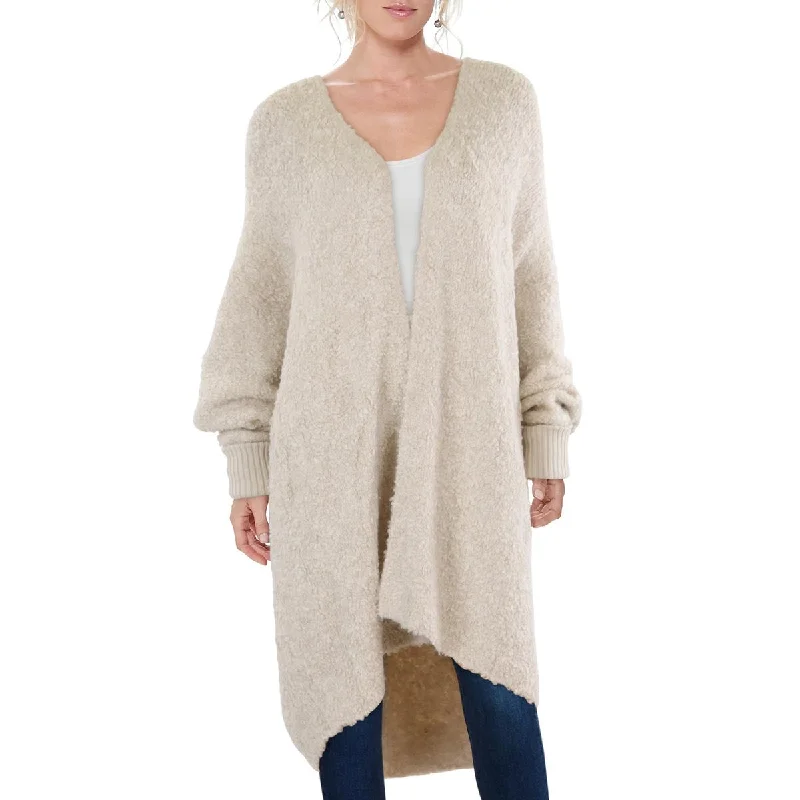 Plus size women's patchwork topsSteve Madden Womens Open Front Oversized Duster Sweater