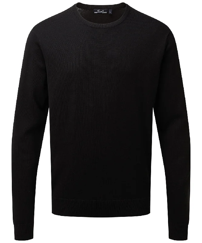 CrewneckdeviceBlack - Crew neck cotton-rich knitted sweater