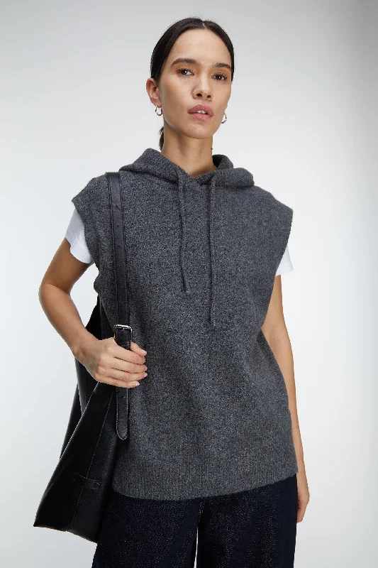 Luxury HoodiesKNIT SLEEVELESS HOODIE