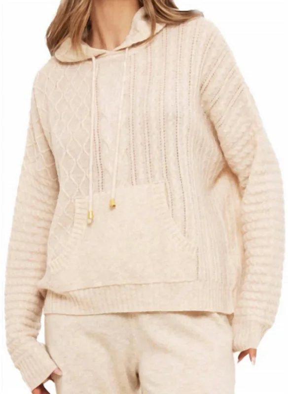 Sleep HoodiesLuxe Cable Hoodie In Cygnet