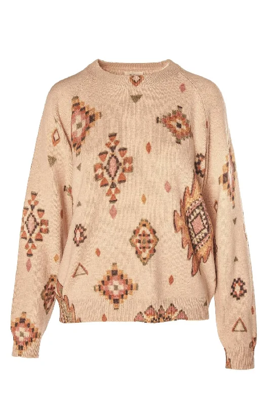 Women's Knit Pullover, Mahalla In Camel