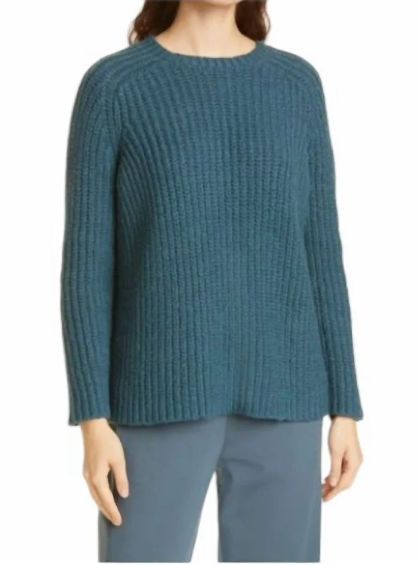 Crew Neck Pullover Sweater In Eucalyptus