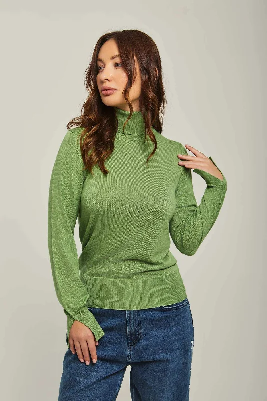 Women Regular Fit Pullover - Green