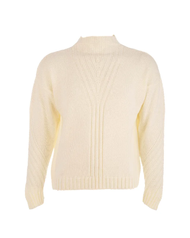 Women Turtleneck Pullover - Off White