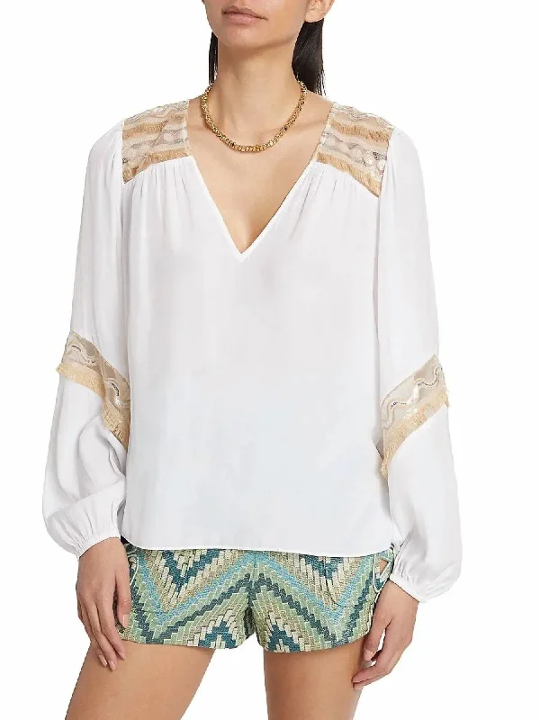 Laurel Embellished Blouse In IvoryLounge Shirts