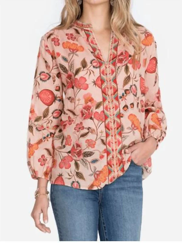 Paris Effortless Blouse In OrangePocket Shirts