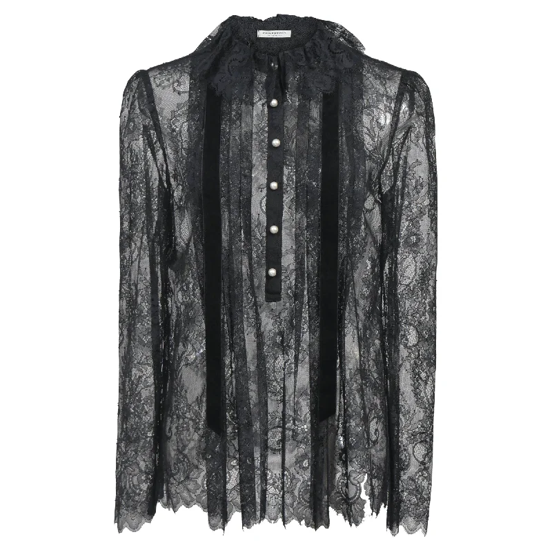 Philosophy di Lorenzo Serafini Lace Blouse in Black PolyamideCultural Shirts