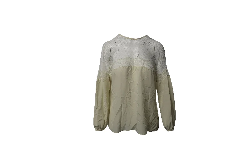 RED Valentino Lace Blouse in Cream SilkPainted Shirts