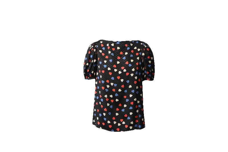 See by Chloe Heart Print Blouse in Black ViscoseEmbellished Shirts