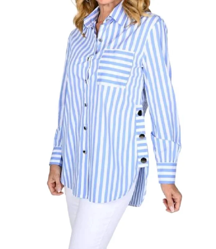 Striped Blouse In Blue And WhiteFishing Shirts