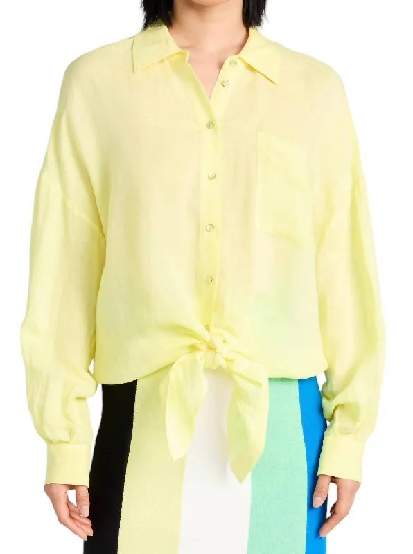 Talitha Tie Blouse In Yellow SorbetPlush Shirts