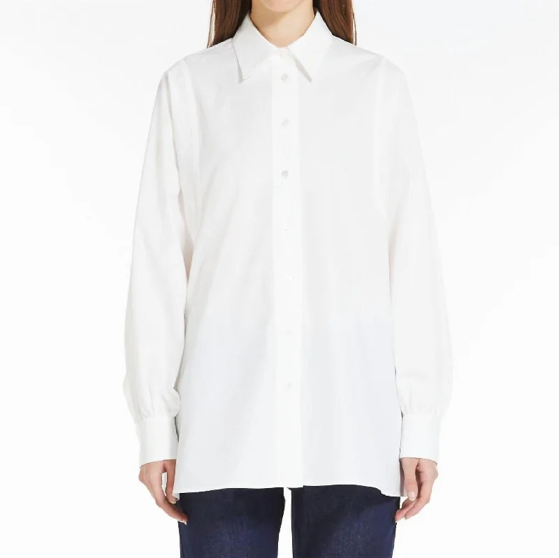 Weekend Fufy Poplin Blouse In Optical WhiteHip-Hop Shirts