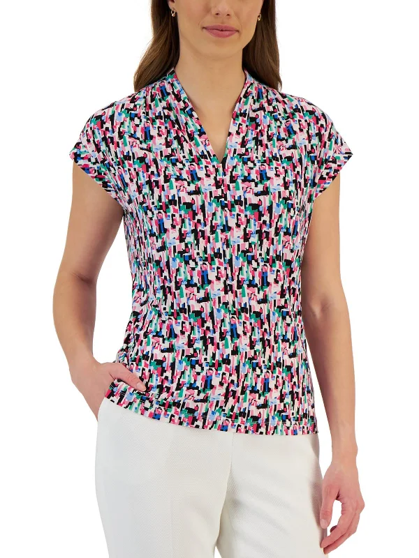 Womens Split Neck Printed BlouseRainproof Shirts