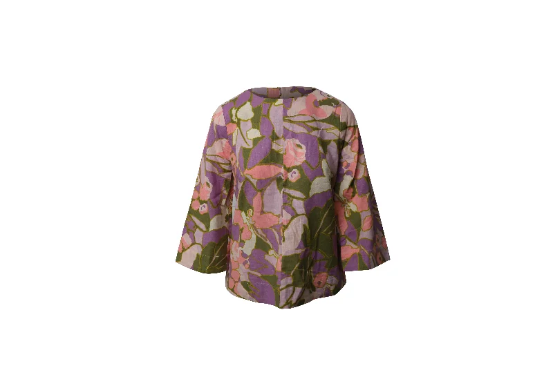 Zimmerman Floral Blouse in Multicolor LinenFormal Shirts