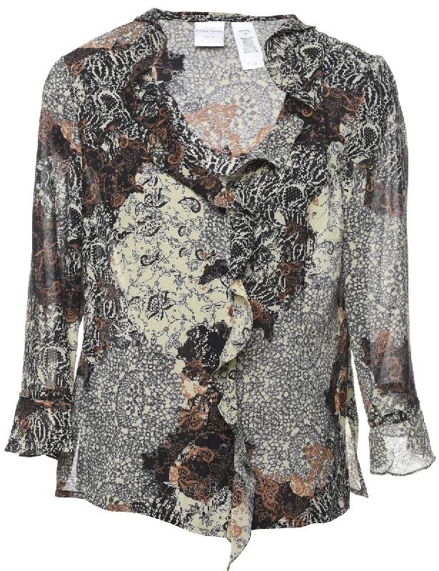 Floral Blouse - LPolyester Shirts