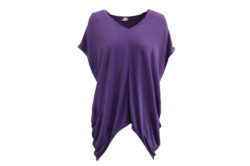 Hermes Draped Blouse in Purple ViscosePocket Shirts