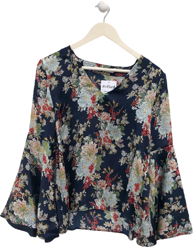 Uterqüe Multicolour Floral Print Blouse UK SAsymmetrical Shirts