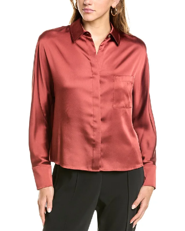 Vince Satin Dolman Sleeve BlouseCompression Shirts