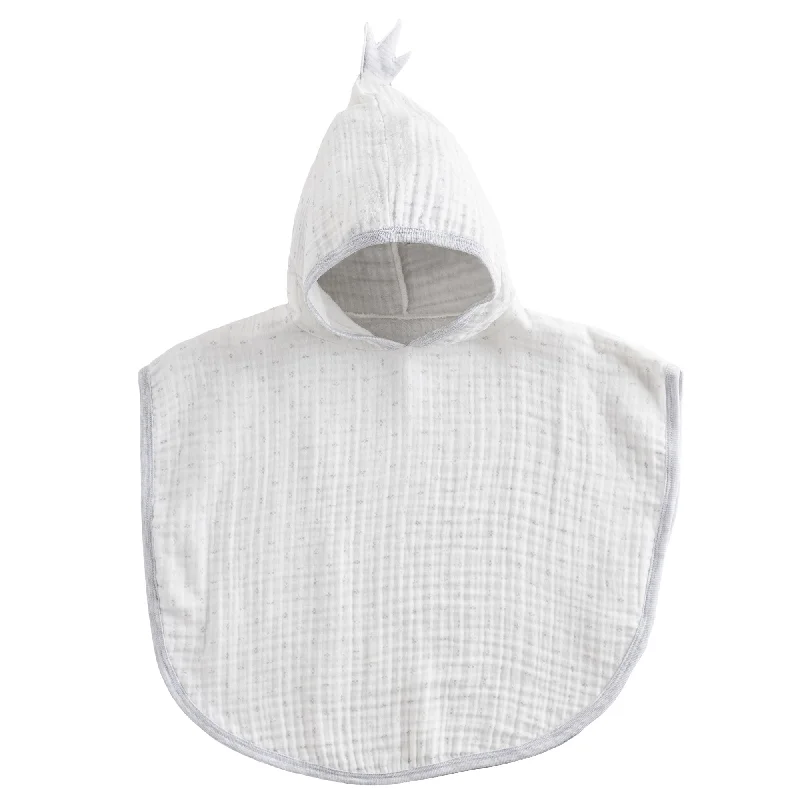 White Muslin Cotton PonchoAsymmetrical Jackets