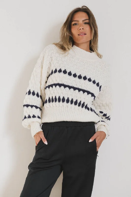 Longline Knit TopsInara Knit Sweater in Navy