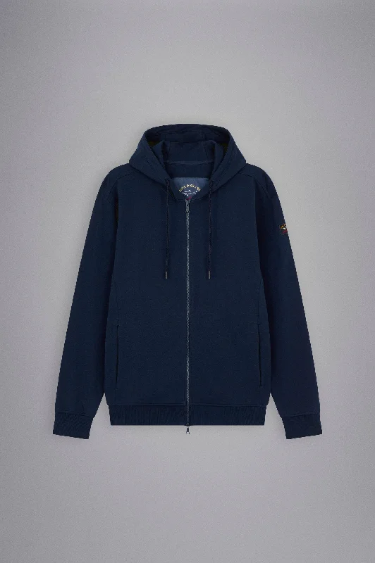 Hemp SweatshirtsOrganic Cotton Full Zip Hoodie with Iconic Badge in Navy