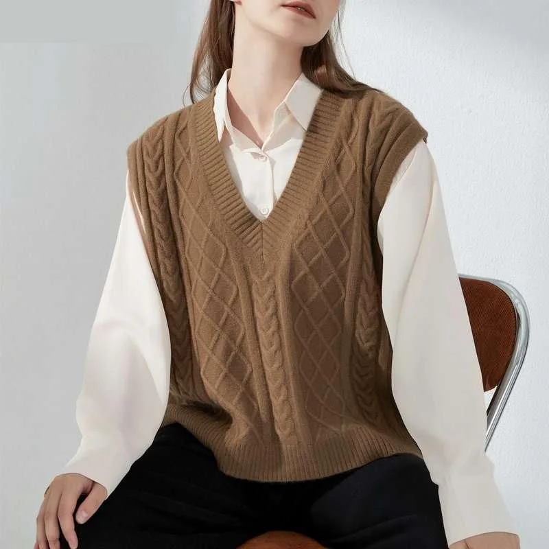 Women's summer topsAutumn Winter Oversized Knitted Vest