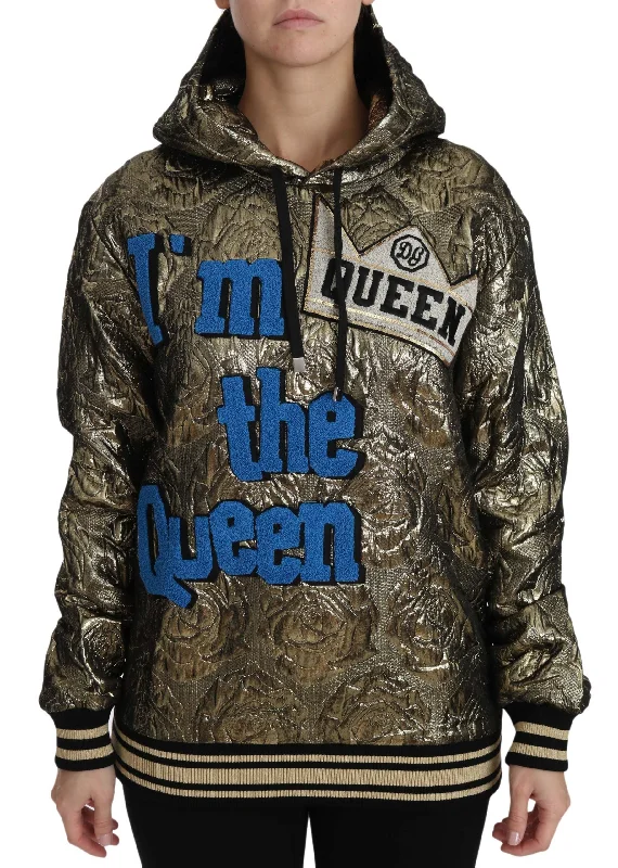 Hip-Hop HoodiesDolce & Gabbana Im The Queen Multicolor Hoodie Sweatshirt