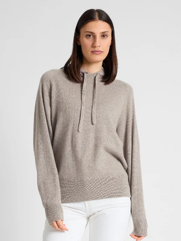 Ruffled SweatshirtsCashmere sweater "Lux Hoodie" - toast