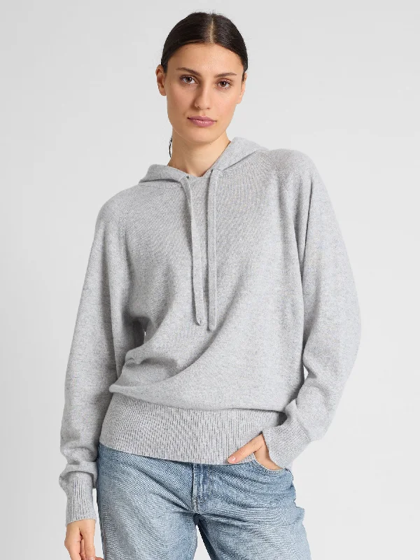 Cropped SweatshirtsCashmere sweater "Lux Hoodie" - light grey