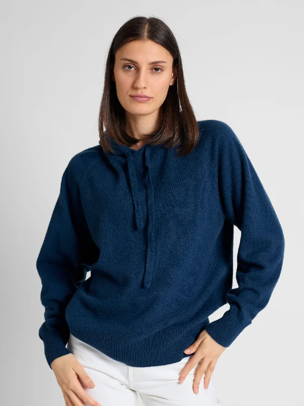 Oversized HoodiesCashmere sweater "Lux Hoodie" - mountain blue