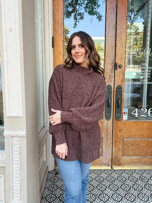 Plus size women's bohemian topsMocha Oversized Sweater