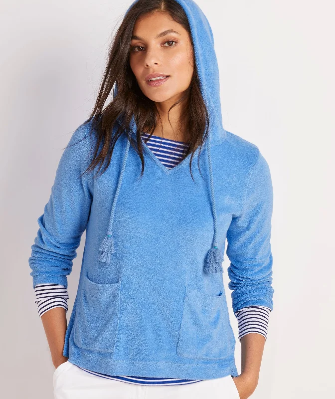 Colorblock HoodiesVineyard Vines Women's Terry Towel Hoodie with Tassles - Ocean Breeze