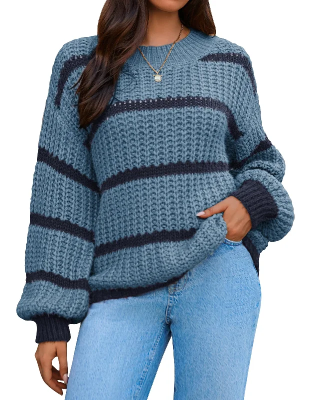 Large women's wool topsGRACE KARIN Womens Spring Fashion 2024 Sweater Oversized Valentines Day Sweaters for Women Dark Blue S