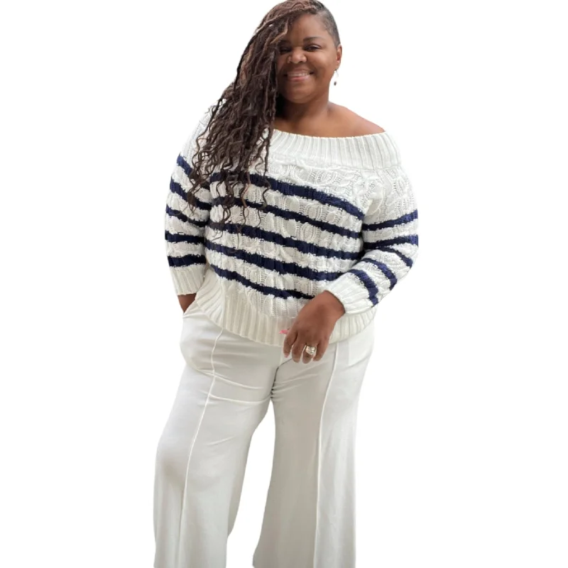 Plus size women's denim topsPlus Size Cable Knit Soft Plus Size Sweater