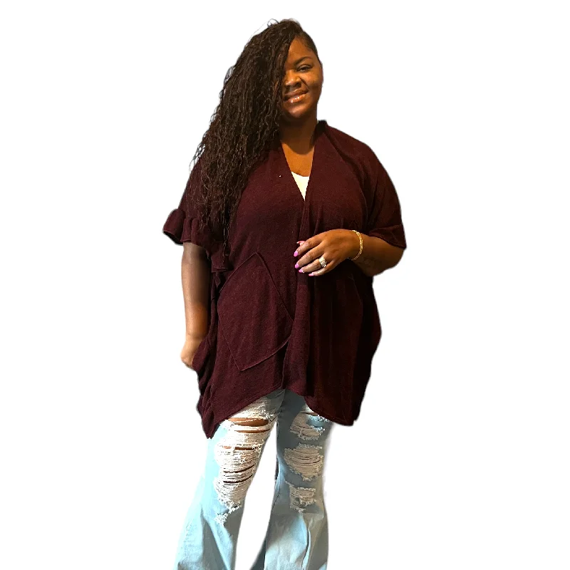 Plus Large women's linen topsPlus Size Unique Asymmetrical Hem Sweater